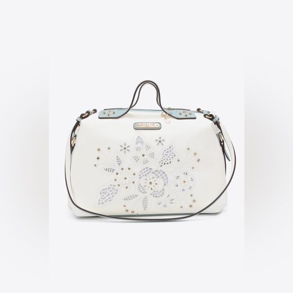 Nicole Lee USA Evolve Vegan Leather Handbag with Lazer Cut Flowers Floral - Picture 10 of 16